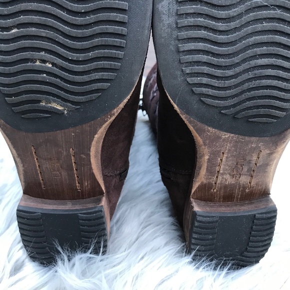 UGG Brown Suede Side Zip Ankle Boots - Picture 12 of 16